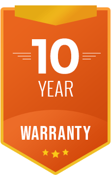 Econo Decks 10 year warranty badge on all calgary decks and calgary fences